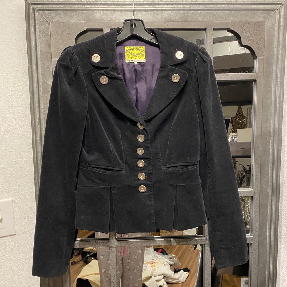 Anthropologie Floreat Velvet Jacket